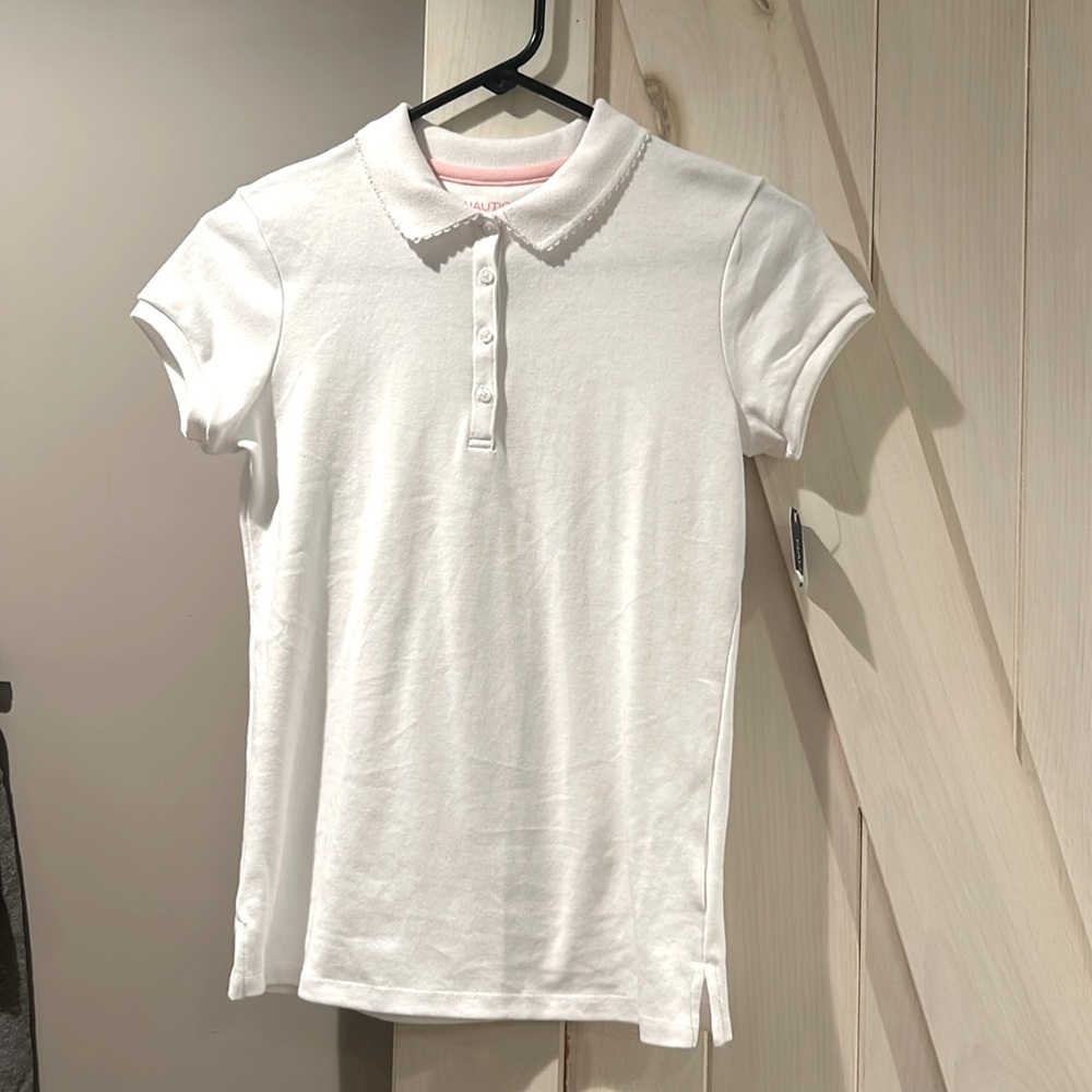 Nautica White Collar T-Shirt